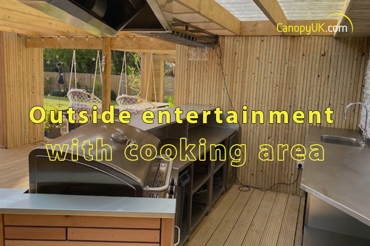 Outside entertainment with cooking area